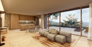 render of interior of luxurious apartment