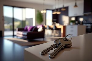 keys on counter in upscale apartment