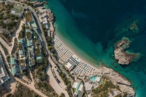 aerial view of folie marine at jale albania