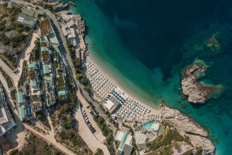 aerial view of folie marine at jale albania